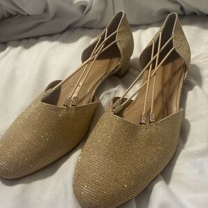 J.Renee Gold Glitter Flats